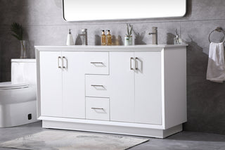 60 Inch Double Bathroom Vanity In White