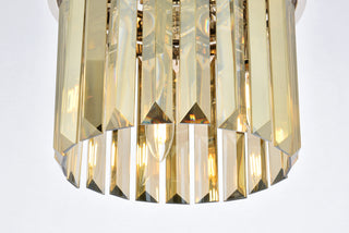 Sydney 3 light polished nickel Flush Mount Golden Teak (Smoky) Royal Cut Crystal