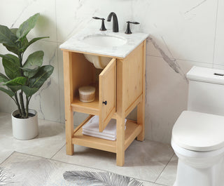 19 inch Single bathroom vanity in natural wood