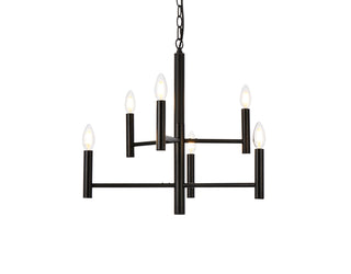 Carmella 6 lights pendant in black