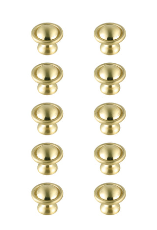 Kadea 1.2" Diameter Brushed Gold Mushroom Knob Multipack (Set of 10)