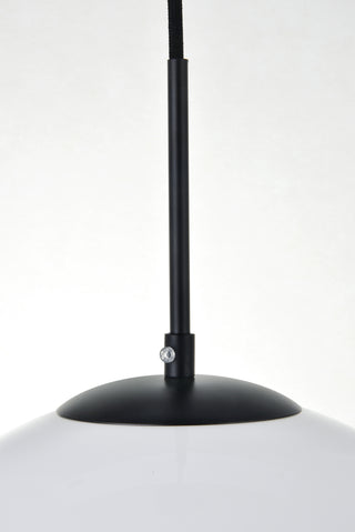 Baxter 1 Light Black Pendant With Frosted White Glass