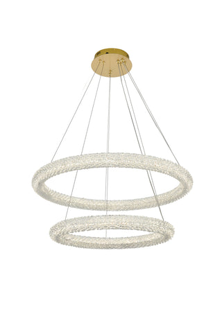 Bowen 32 inch Adjustable LED Chandelier in Satin Gold