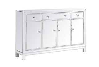 56 inch mirrored credenza in white