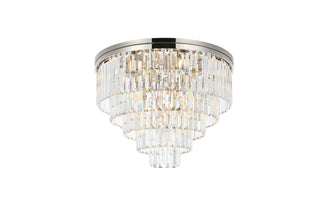 Sydney 17 light polished nickel Flush Mount Clear Royal Cut Crystal