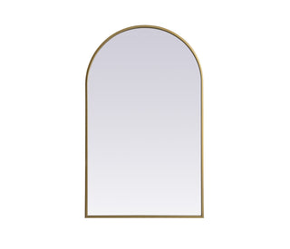 Metal Frame Arch Mirror 22x36 Inch in Brass