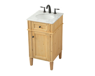 18 inch Single bathroom vanity in natural wood