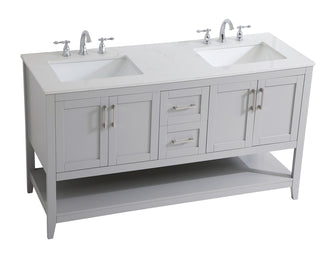 60 inch Double Bathroom Vanity in Grey