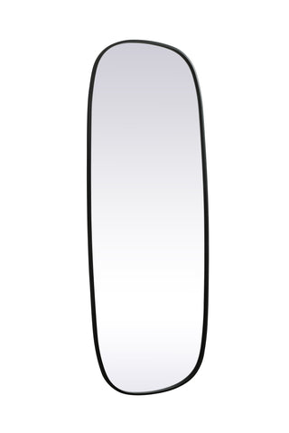 Metal Frame Oval Mirror 24x60 Inch in Black