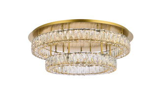 Monroe 30 inch LED double flush mount in gold