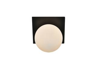 Jillian 1 light Black and frosted white Bath Sconce