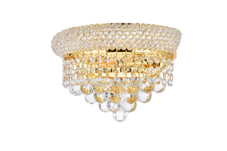 Primo 2 light Gold Wall Sconce Clear Royal Cut Crystal