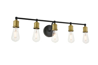 Serif 5 light brass and black Wall Sconce