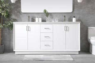 72 Inch Double Bathroom Vanity In White