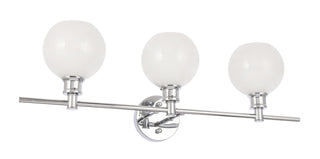 Collier 3 light Chrome and Frosted white glass Wall sconce