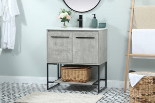 30 inch Single bathroom vanity in concrete grey