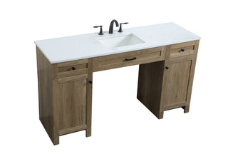 60 Inch ADA Compliant Bathroom Vanity In Natural Oak