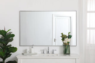 Metal frame rectangle mirror 30 inch in silver