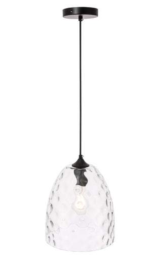 Gibson 1 light Black and Clear glass pendant