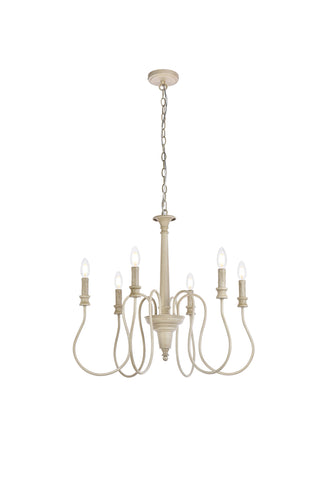 Flynx 6 lights pendant in weathered dove