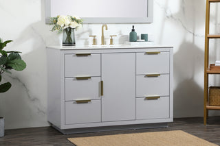 48 inch Single bathroom vanity in grey with backsplash