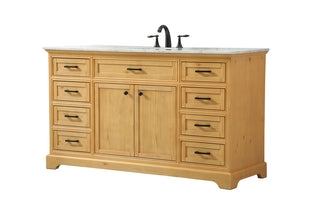 60 inch Single bathroom vanity in natural wood