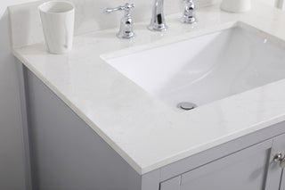 30 inch Single Bathroom Vanity in Gray with Backsplash