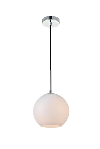 Baxter 1 Light Chrome Pendant With Frosted White Glass