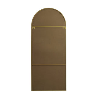 Metal Frame Arch Full Length Mirror 32x76 Inch in Brass