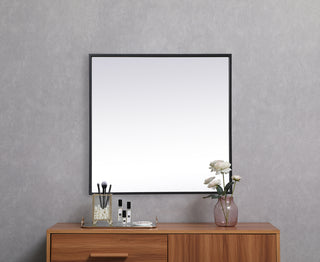 Metal Frame Square Mirror 24 inch in Black