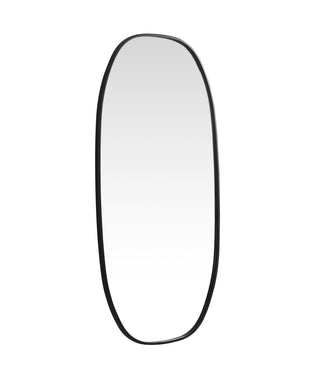 Metal Frame Oval Mirror 24x48 Inch in Black