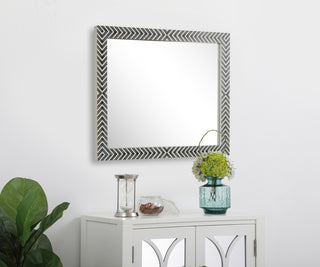 Rectangular mirror 40x32 inch in chevron