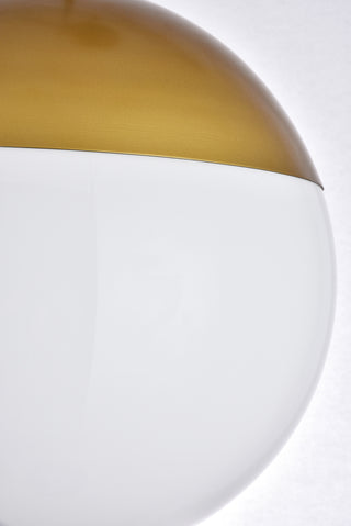 Eclipse 1 Light Brass Pendant With Frosted White Glass