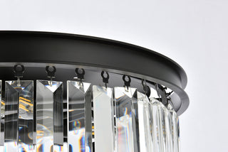 Sydney 6 light Matte Black Flush Mount Clear Royal Cut Crystal