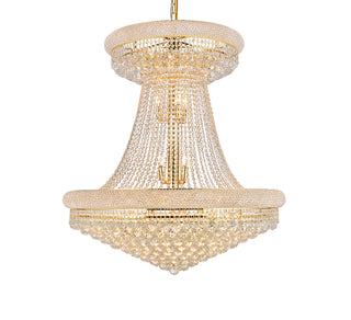 Primo 28 light Gold Chandelier Clear Royal Cut Crystal