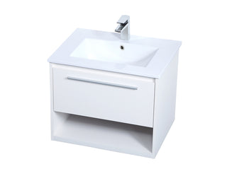 24 inch  Single Bathroom Floating Vanity in White