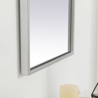 Metal frame rectangle mirror 14 inch in silver