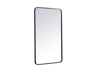 Soft corner metal rectangular mirror 24x40 inch in Black