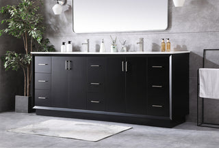 84 Inch Double Bathroom Vanity In Black