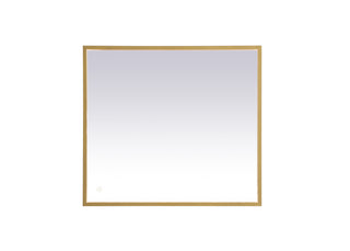 Pier 27x30 inch LED mirror with adjustable color temperature 3000K/4200K/6400K in brass