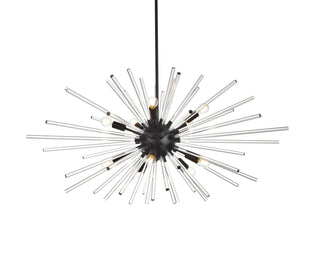 Sienna 46 inch crystal rod pendant in black