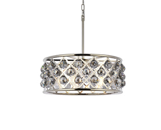 Madison 5 light polished Nickel Chandelier Silver Shade (Grey) Royal Cut Crystal