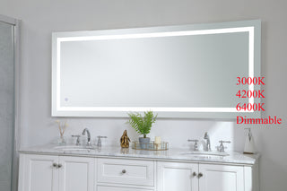 Helios 30in x 72in Hardwired LED mirror with touch sensor and color changing temperature 3000K/4200K/6400K