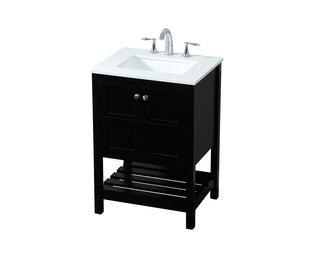 24 inch Single bathroom vanity in black