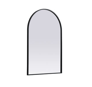 Metal Frame Arch Mirror 24x36 Inch in Black