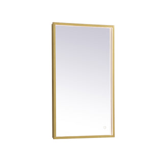 Pier 18x30 inch LED mirror with adjustable color temperature 3000K/4200K/6400K in brass