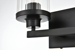 Saanvi 2 light Black and Clear Bath Sconce