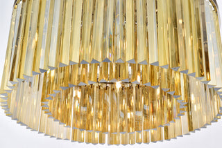 Sydney 8 light polished nickel Flush Mount Golden Teak (Smoky) Royal Cut Crystal