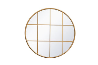 Metal windowpane mirror 36 inch x 36 inch in Brass