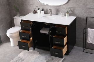 54 Inch SIngle Bathroom Vanity In Black